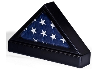 Flag Case With Base For Tabletop Or Wall Mounting - Black