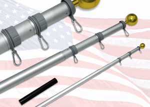 20ft Telescoping Flagpole with Sewn Nylon Valley Forge Flag